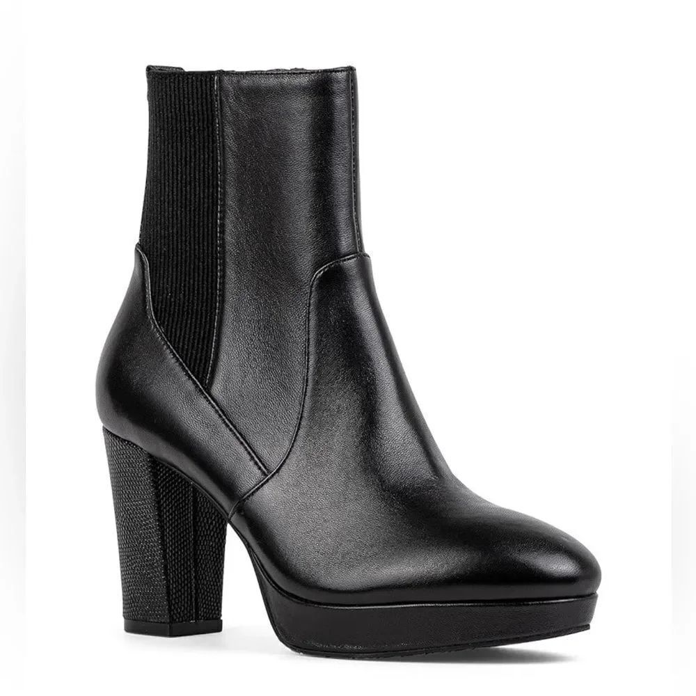 Donald J Pliner Black Platform Leather Boots(Size 10M)